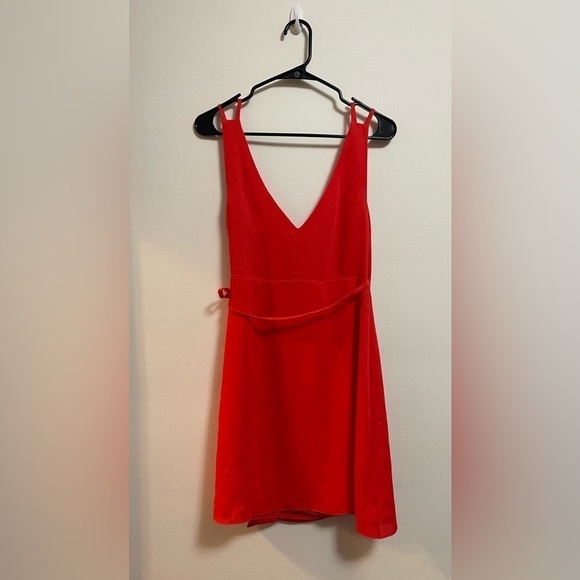 Topshop - Women’s Bright Orange/Red Wrap Around Mini Dress - US 8/UK 12/EUR 40 - Picture 5 of 6